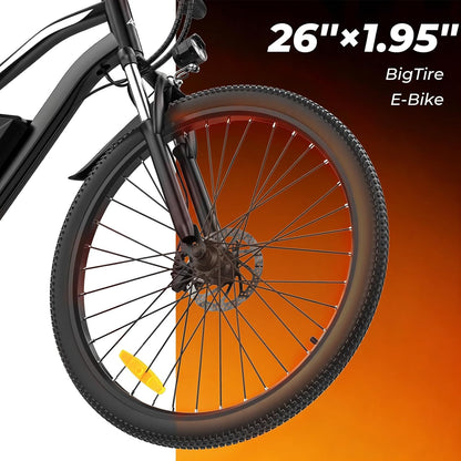 Electric Bike, 1000W/750W Peak Powerful Motor, 70/55 Miles Range & 20MPH Speed, 26'' Tires, APP Control Ebikes, Shock Absorber, Commuting Electric Bike for Adults