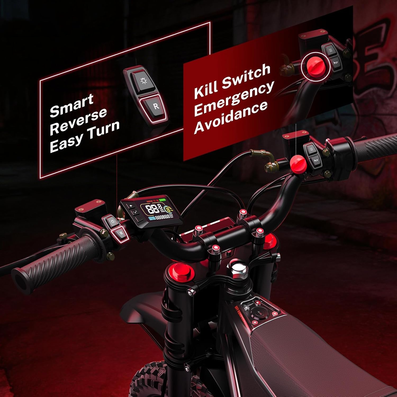 Electric Dirt Bike with 4160W Motor 1352WH Battery, up to 50 Miles