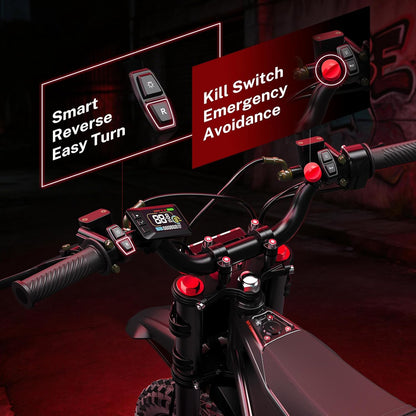 Electric Dirt Bike with 4160W Motor 1352WH Battery, up to 50 Miles