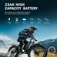 Full Suspension Electric Bike Engineered for Off-Road Performance, 2000W Dual Motor, 52V 23AH Battery, 26 Inch Fat Tires