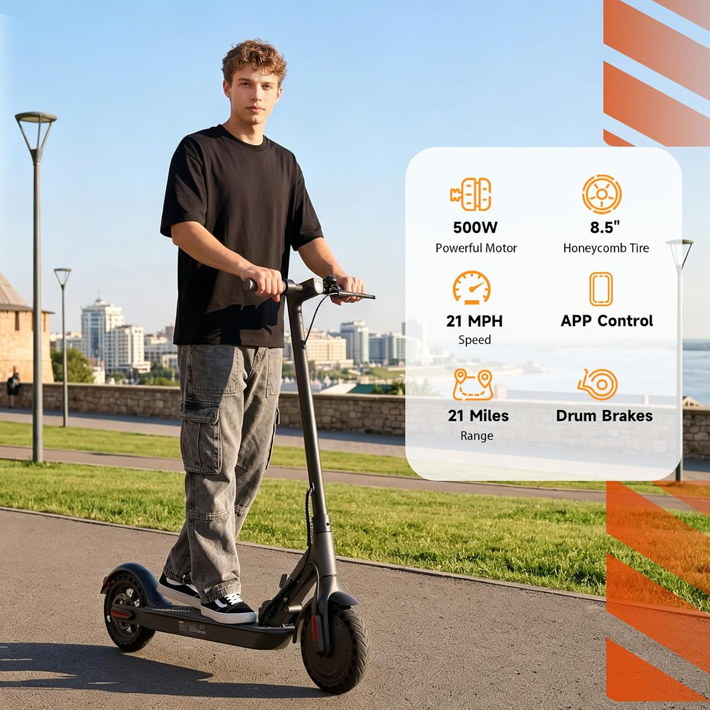 Electric Scooter, 1200W/1000W/500W Powerful Motor, 28/25/21/18 MPH, 28/25/23/21 Miles, 10" /8.5" Tires, Foldable, App Control Escooter, Commuting Electric Scooter for Adults