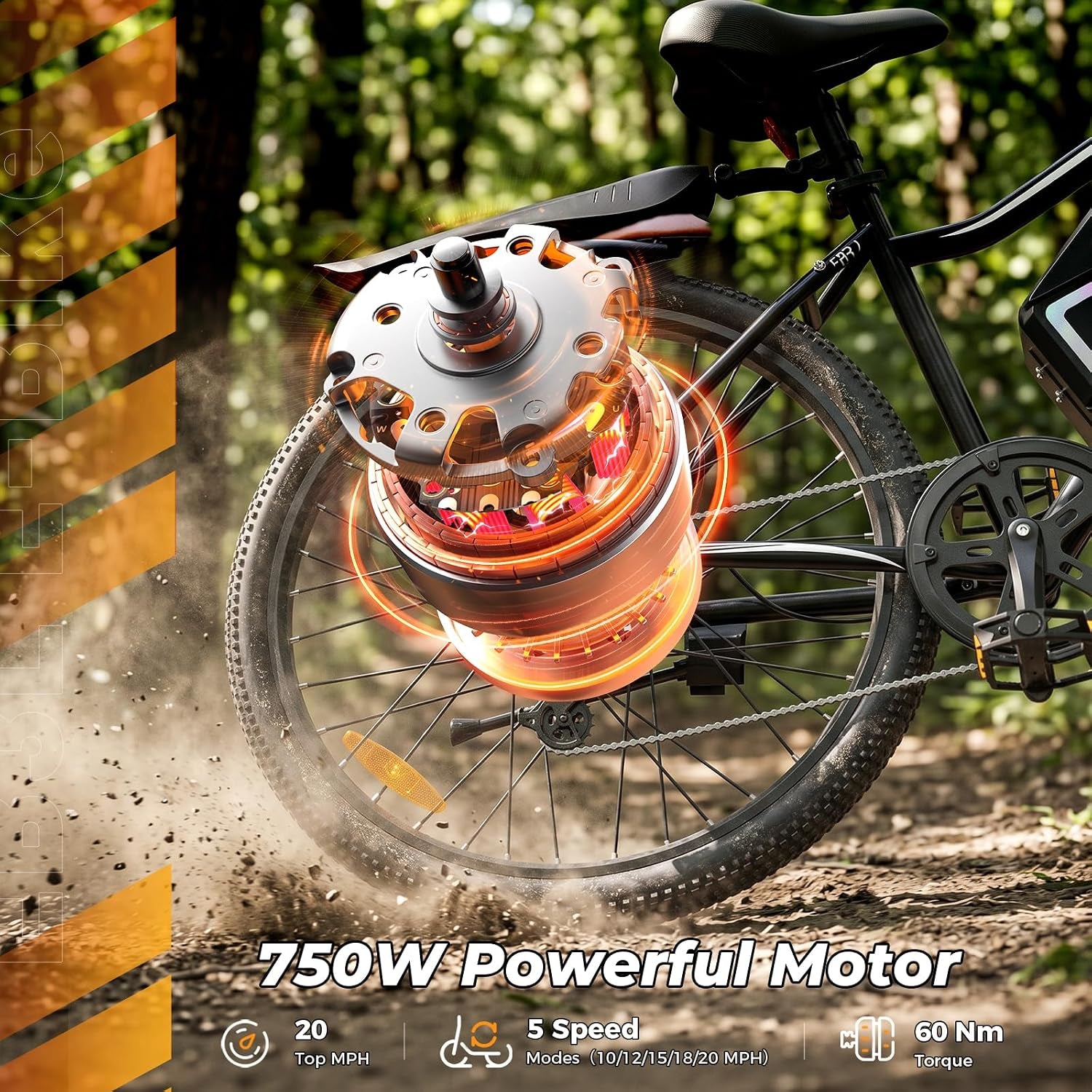 Electric Bike, 1000W/750W Peak Powerful Motor, 70/55 Miles Range & 20MPH Speed, 26'' Tires, APP Control Ebikes, Shock Absorber, Commuting Electric Bike for Adults