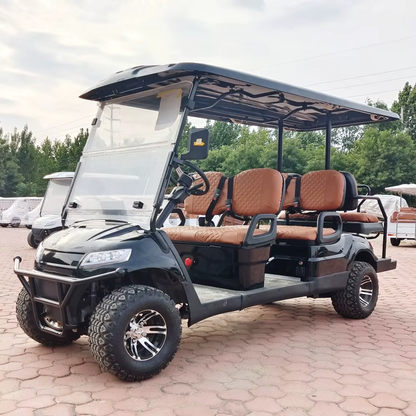 Hot Selling New Solar Panel Powered 4KW 5KW Off-Road Vehicle 60V Lithium Battery Adult 6 Seater 4 Wheel Beach Golf Cart