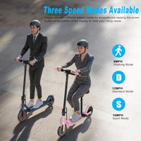 Electric Scooter with Seat, 350W Folding Scooter for Adults & Teens | 5.2Ah / 7.8Ah Battery Option, 8.5" Solid Tires, 19MPH, 21-Miles, Dual Brake, Seated Escooter for Girls, Students and Commuter