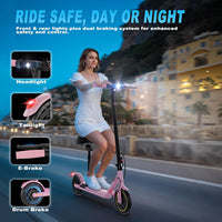 Electric Scooter with Seat, 350W Folding Scooter for Adults & Teens | 5.2Ah / 7.8Ah Battery Option, 8.5" Solid Tires, 19MPH, 21-Miles, Dual Brake, Seated Escooter for Girls, Students and Commuter