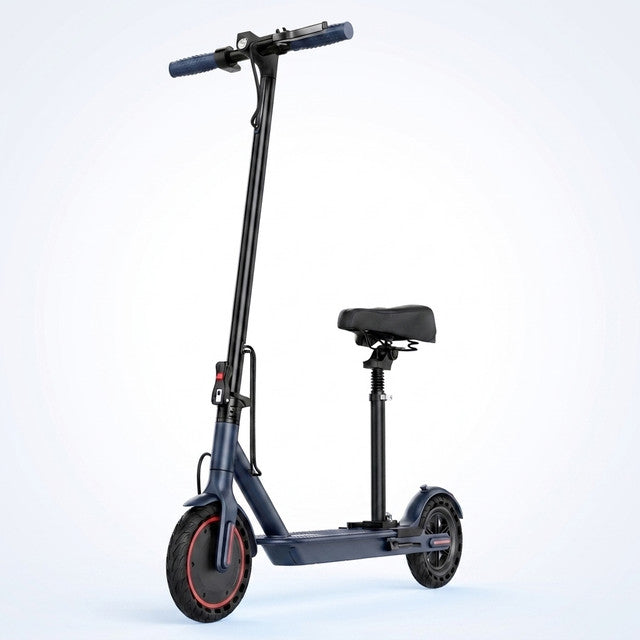 Electric Scooter with Seat, 350W Folding Scooter for Adults & Teens | 5.2Ah / 7.8Ah Battery Option, 8.5" Solid Tires, 19MPH, 21-Miles, Dual Brake, Seated Escooter for Girls, Students and Commuter — Studio Shot