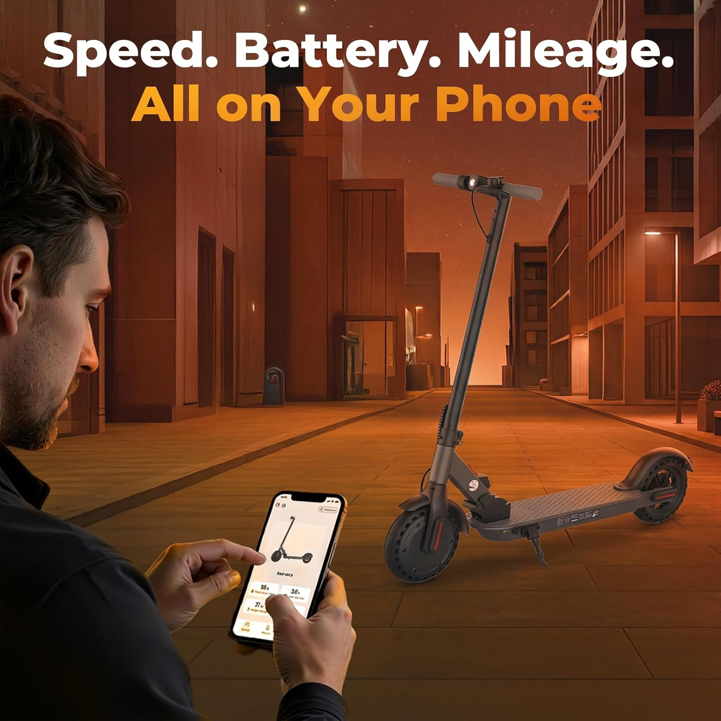 Electric Scooter, 1200W/1000W/500W Powerful Motor, 28/25/21/18 MPH, 28/25/23/21 Miles, 10" /8.5" Tires, Foldable, App Control Escooter, Commuting Electric Scooter for Adults