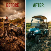 2/4/6/8 Seats Hunting Golf Cart Street Legal Electric off Road Golf Carts Car Buggy Golf Scooter Gocart — Before & After