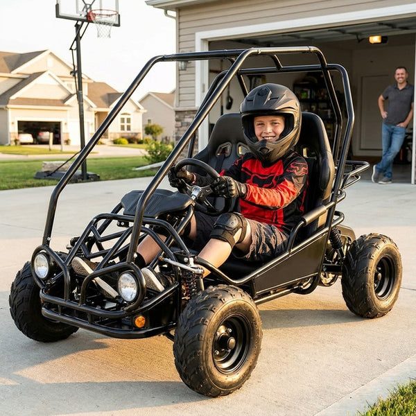 Youth Go Kart Built for Adventure, 125CC Gas Engine, Automatic Transmission, Hydraulic Disc Brakes