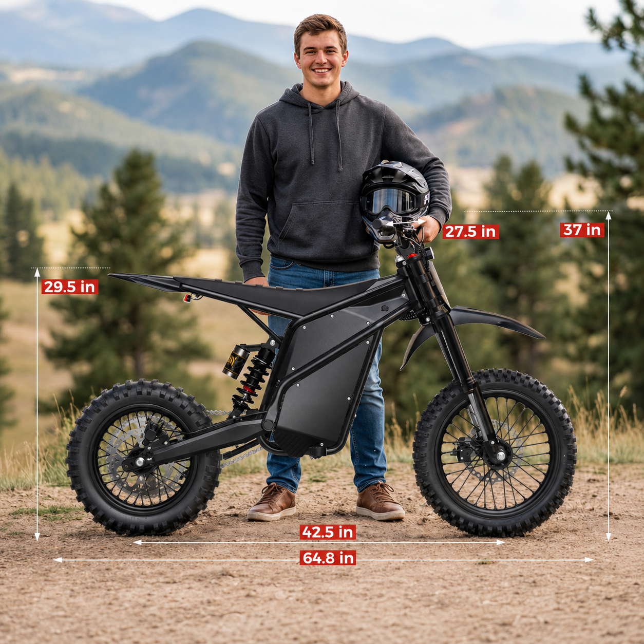 4160W Mid-Drive Electric Dirt Bike with 52V 26Ah Battery