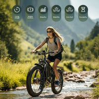 Full Suspension Electric Bike Engineered for Off-Road Performance, 2000W Dual Motor, 52V 23AH Battery, 26 Inch Fat Tires