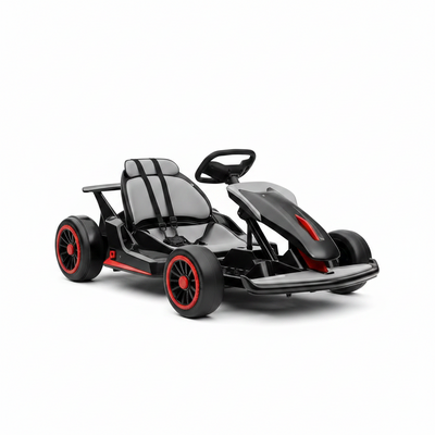 24V Electric Go Kart, Kids Drift Kart with 300W Dual Motors, 8 MPH Max & 110LBS Max Load, Crazy Kart W/Bluetooth Music