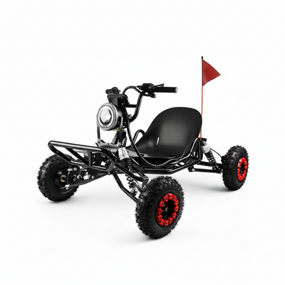 2000W Electric Go Kart for Adults & Kids – Off-Road Karting Machine, 12-25MPH, 6" Alloy Wheels, 10.4Ah (15+ Miles), 440LBS Capacity, Front LED, Charger Included – Black